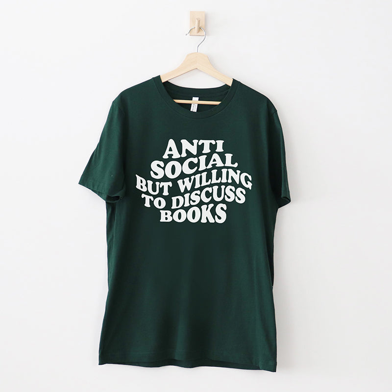 Antisocial But Will To Discuss Books Lightweight Tee