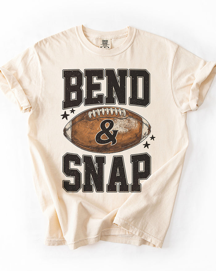 Bend and Snap football heavyweight graphic tee in ivory with vintage football design