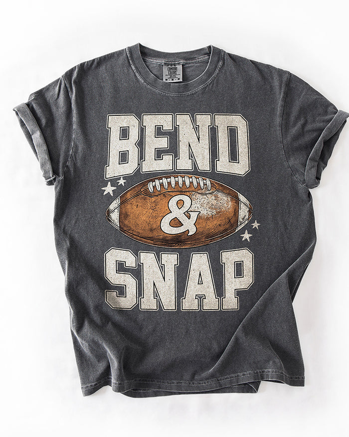 Pepper Bend and Snap vintage football heavyweight graphic tee with distressed collegiate design