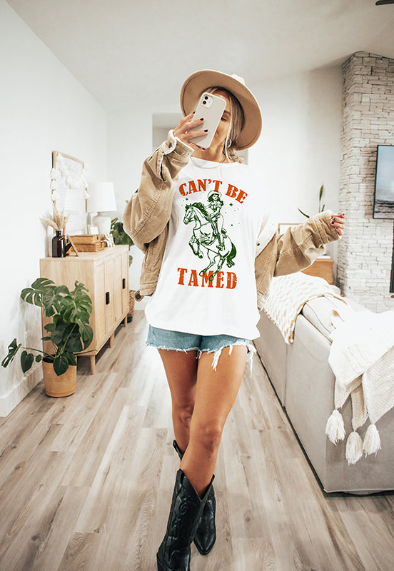 Can't Be Tamed Western Cowgirl Graphic Tee (Wholesale)
