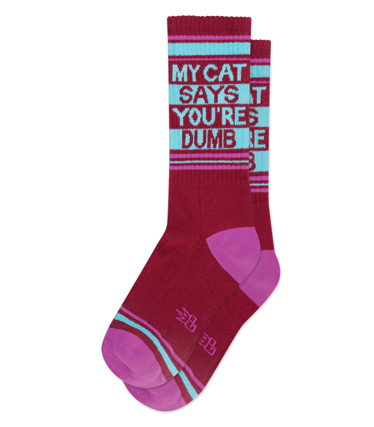 My Cat Says You're Dumb Socks – Funny Unisex Gym Socks for Cat Owners