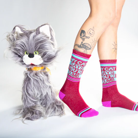 My Cat Says You're Dumb Socks – Funny Unisex Gym Socks for Cat Owners