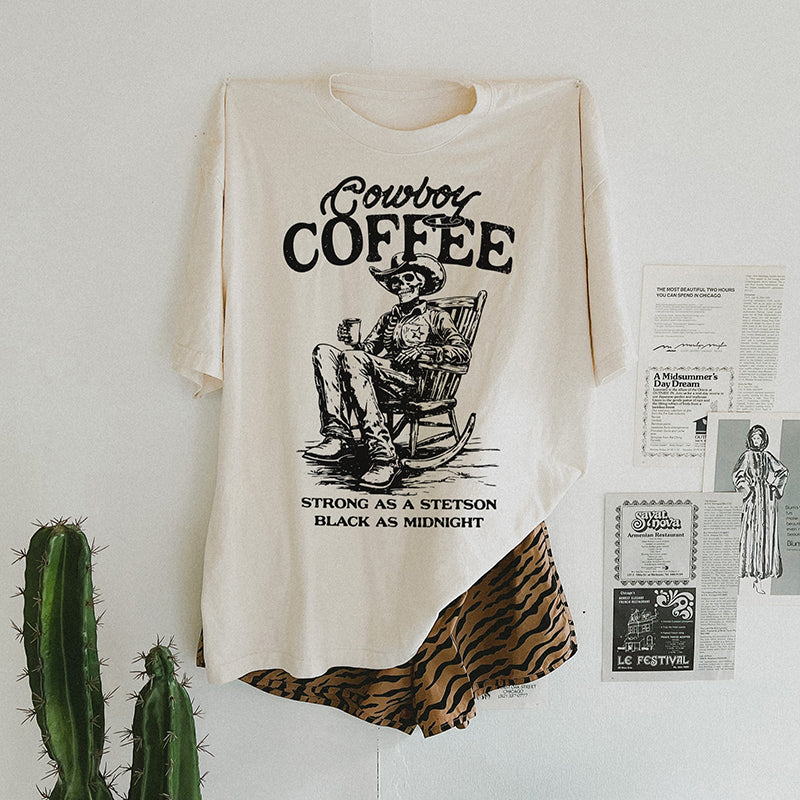 Cowboy Coffee Western Graphic Tee