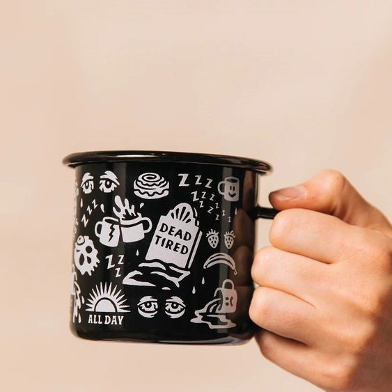 Dead Tired Enamel Coffee Mug