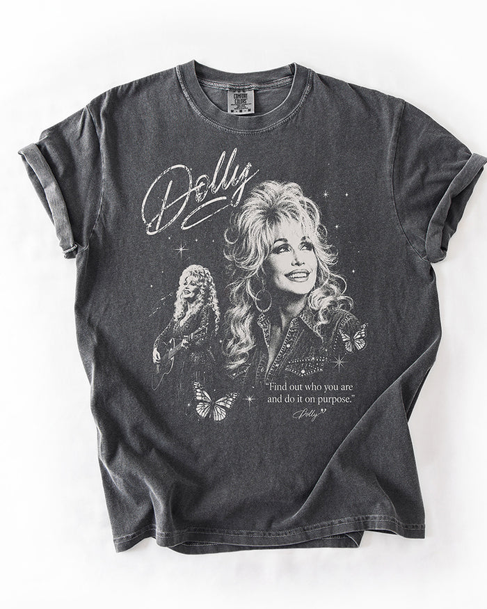 Dolly Parton Find Out Who You Are heavyweight Pepper graphic tee