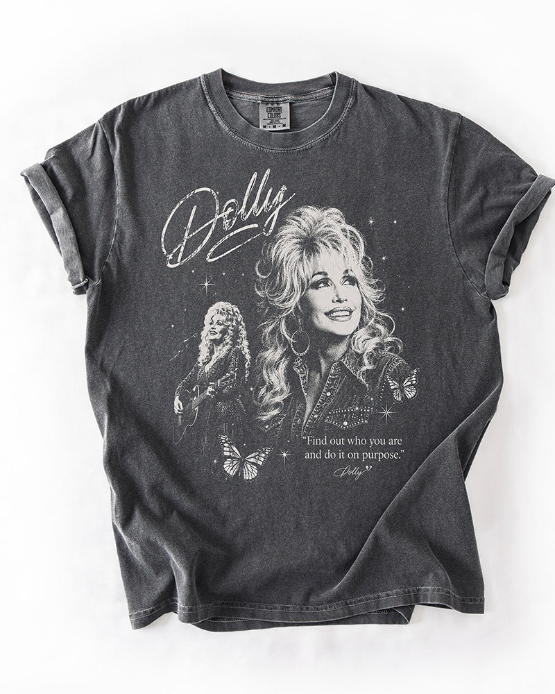 Dolly Parton Find Out Who You Are heavyweight Pepper graphic tee