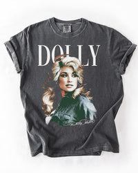 Dolly Parton vintage portrait heavyweight graphic tee in washed charcoal