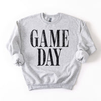Ash Game Day sweatshirt — soft light grey fleece crewneck for football season and weekend lounging.