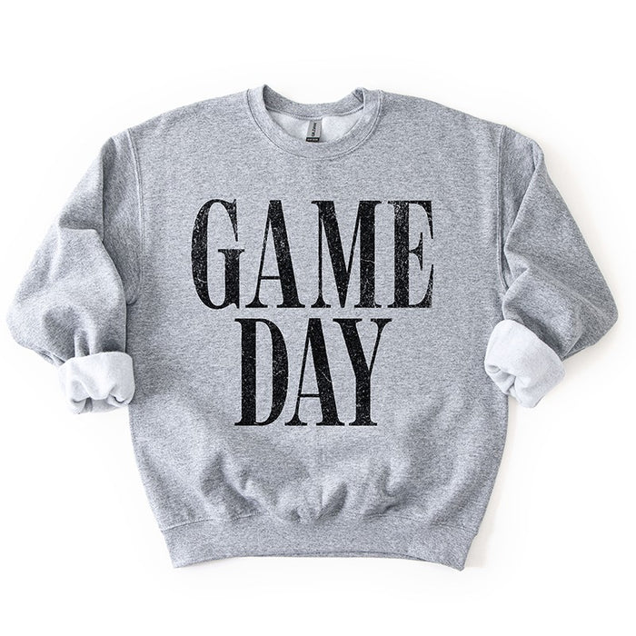 Sport grey Game Day sweatshirt — classic unisex crewneck for football fans, cozy boutique fall sweatshirt.