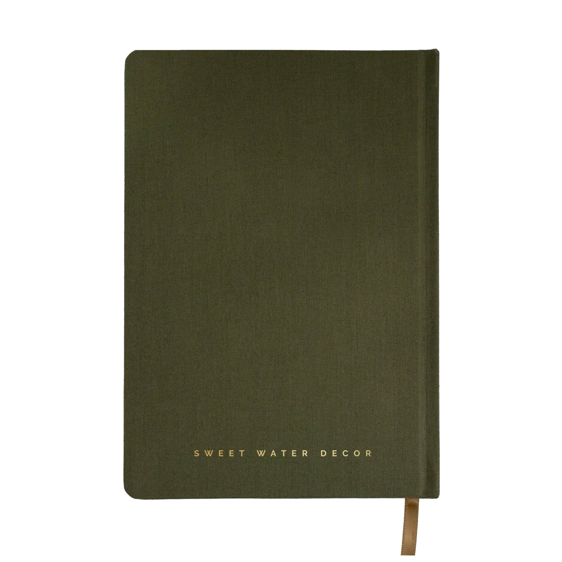 Go For It Journal – Olive & Gold Fabric Notebook | Holiday Gift for Writers & Dreamers
