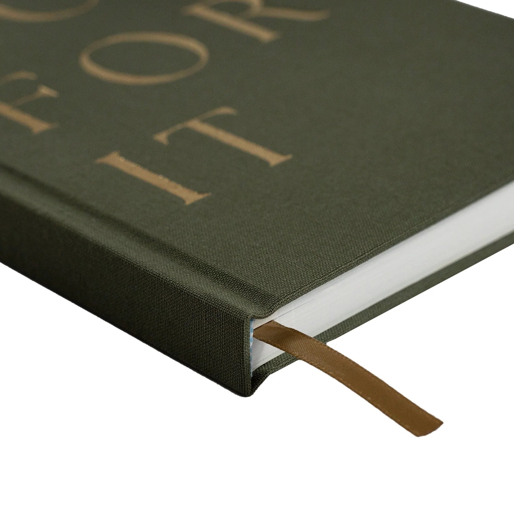 Go For It Journal – Olive & Gold Fabric Notebook | Holiday Gift for Writers & Dreamers