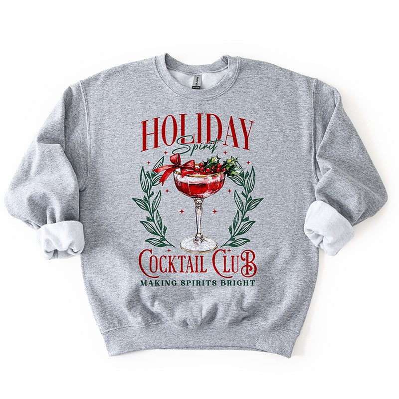 Holiday Spirit Cocktail Club Sweatshirt – Festive Unisex Pullover
