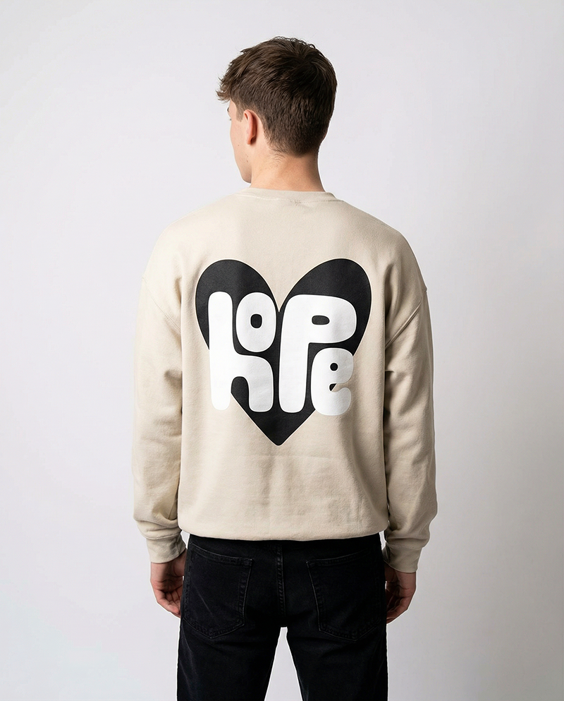 Hearts for Hope Sweatshirt - Sand