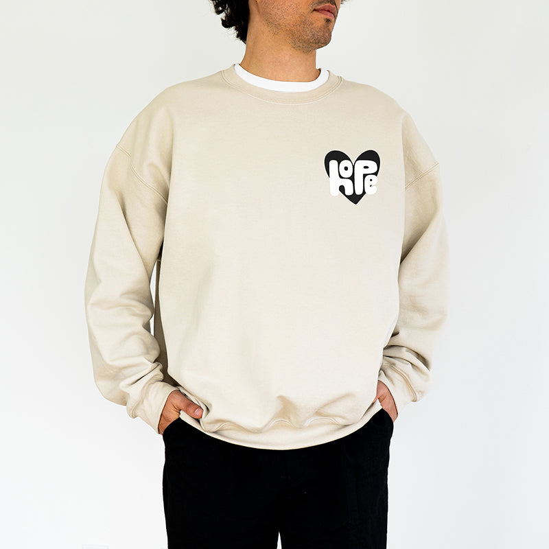 Hearts for Hope Sweatshirt - Sand