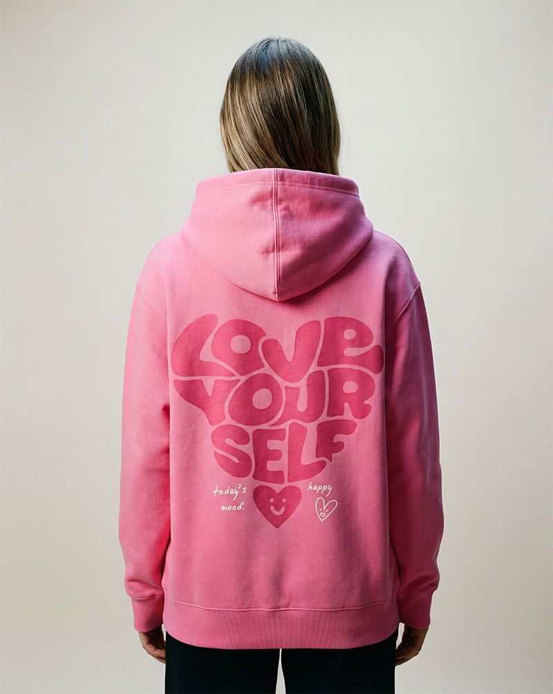 Love Yourself Hoodie - Neon Pink