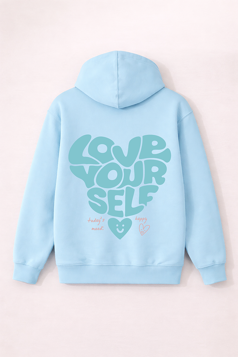 Love Yourself Hoodie - Blue Aqua
