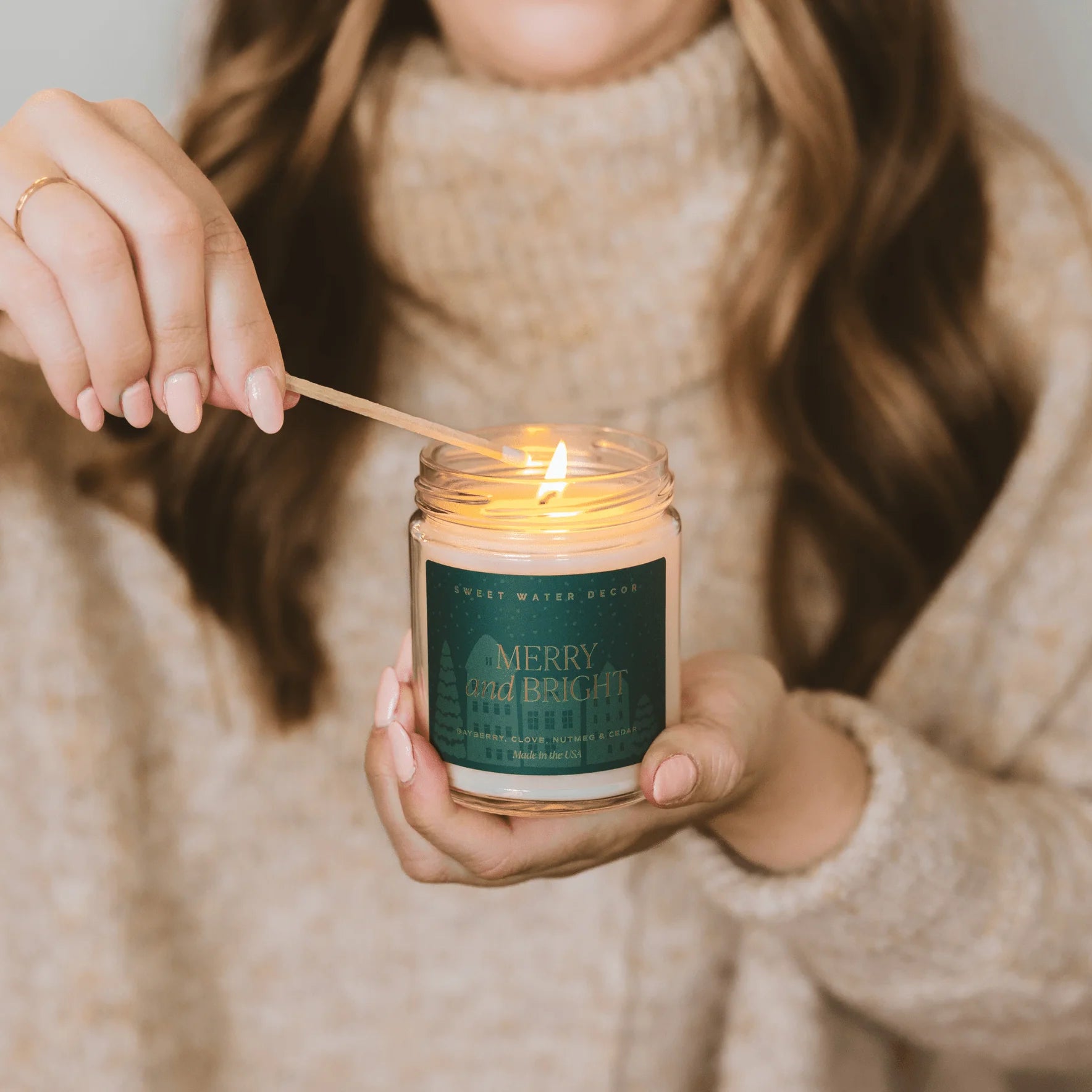 Merry and Bright Candle – Christmas Bayberry & Clove Scent | Holiday Gift