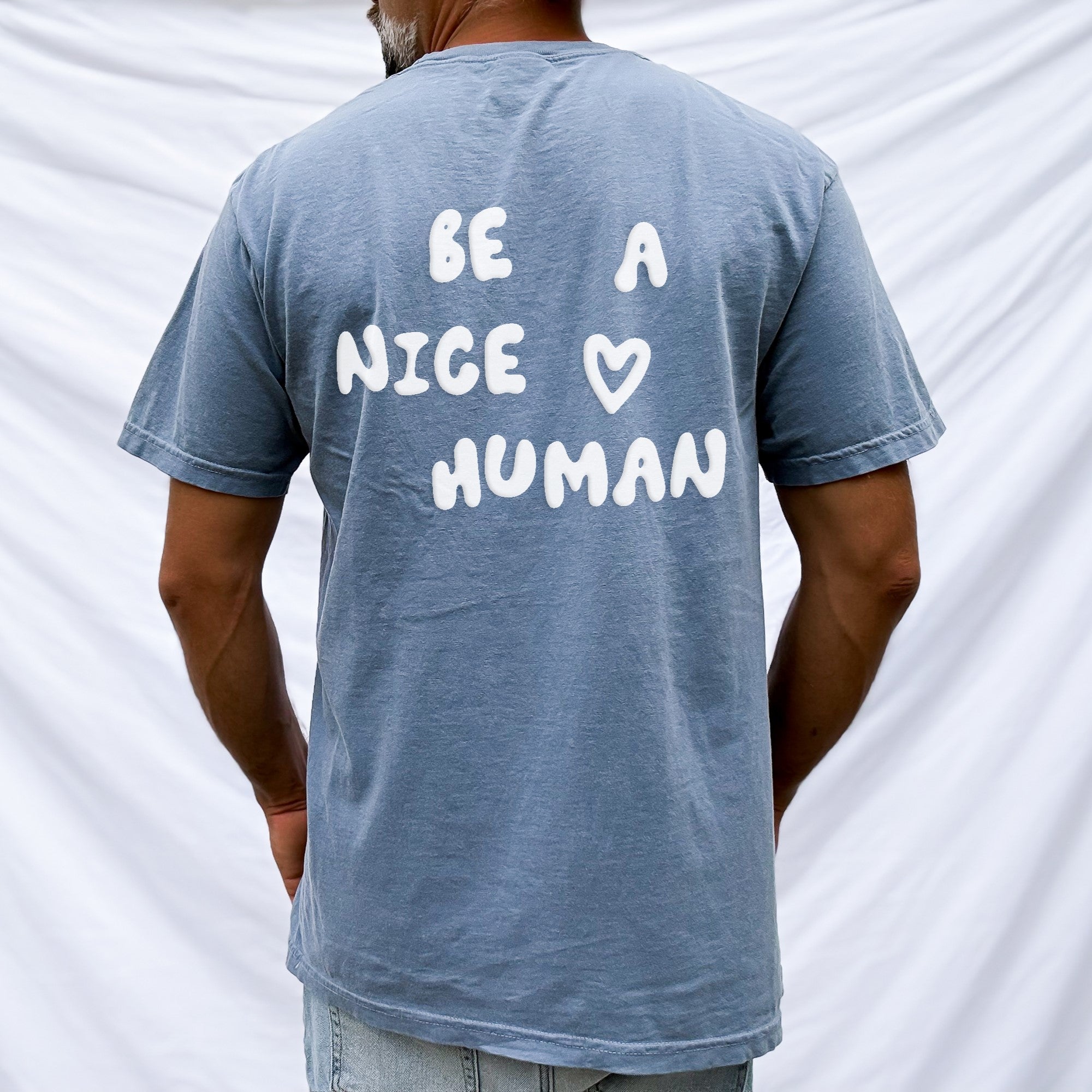 Be A Nice Human Puff Print Tee