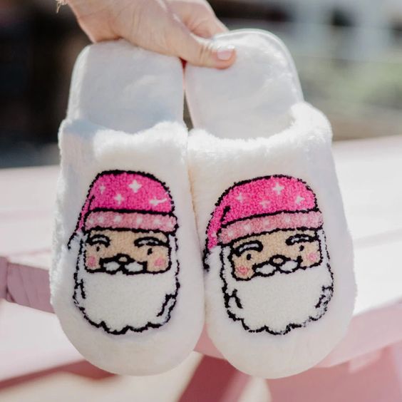 Pink Santa Hat Slippers Pre-Order