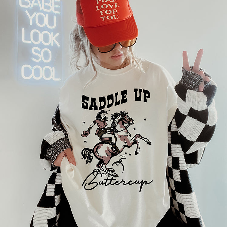 Saddle Up Buttercup Western Graphic Tee (Wholesale)