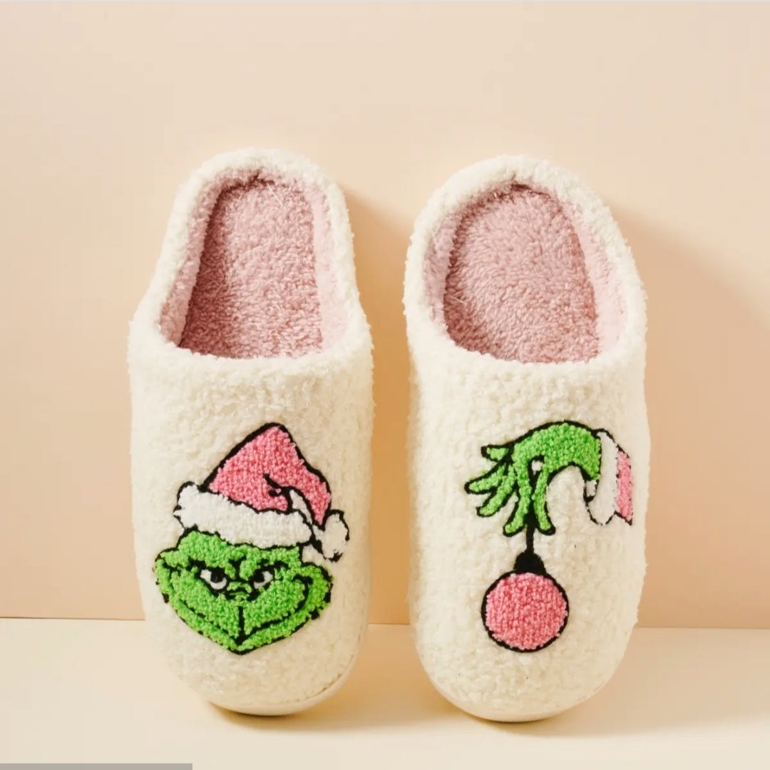 Pink Grinch Slippers