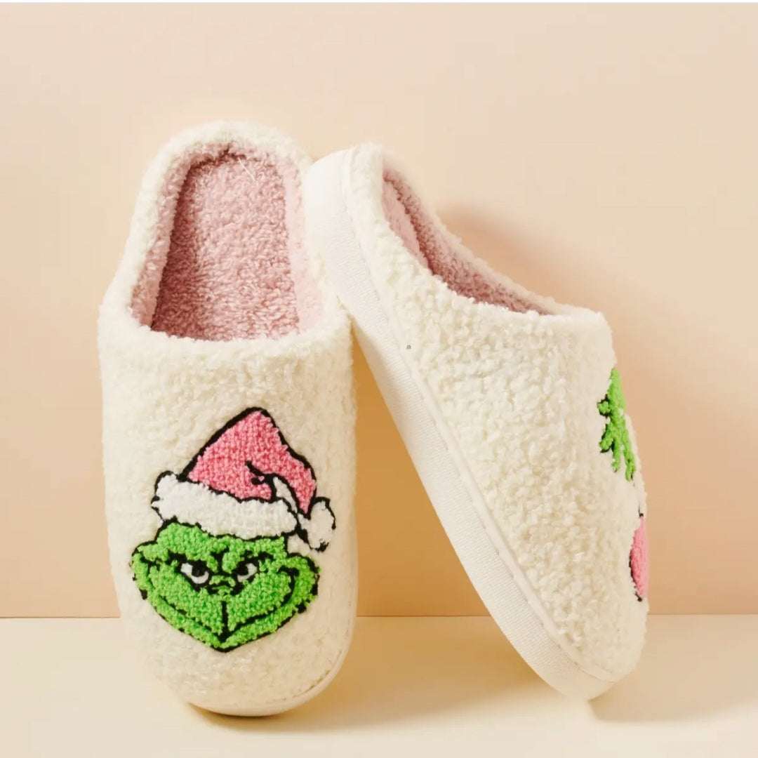 Pink Grinch Slippers