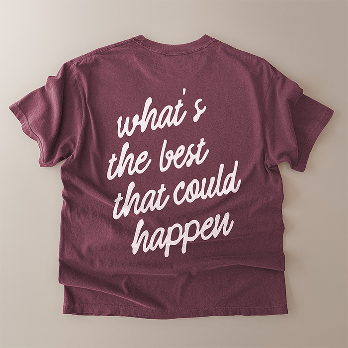 Relaxed fit unisex graphic tee in garment-dyed cotton