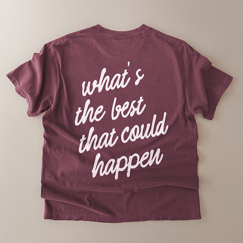 Relaxed fit unisex graphic tee in garment-dyed cotton