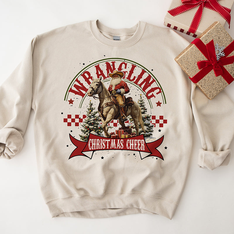 Wrangling Christmas Cheer Crewneck Sweatshirt