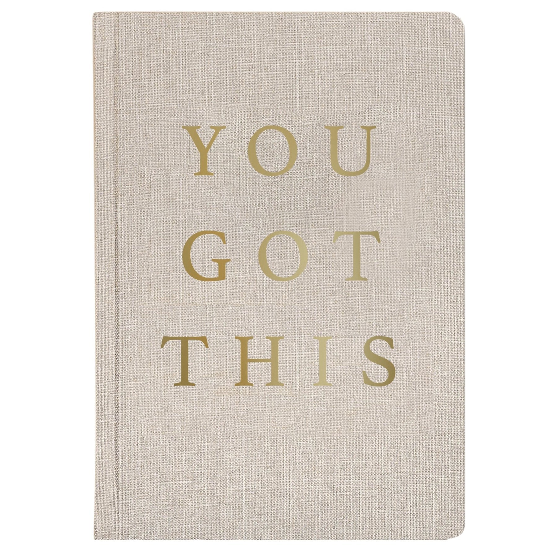 You Got This Journal – Tan & Gold Fabric Notebook | Holiday Gift for Writers & Dreamers