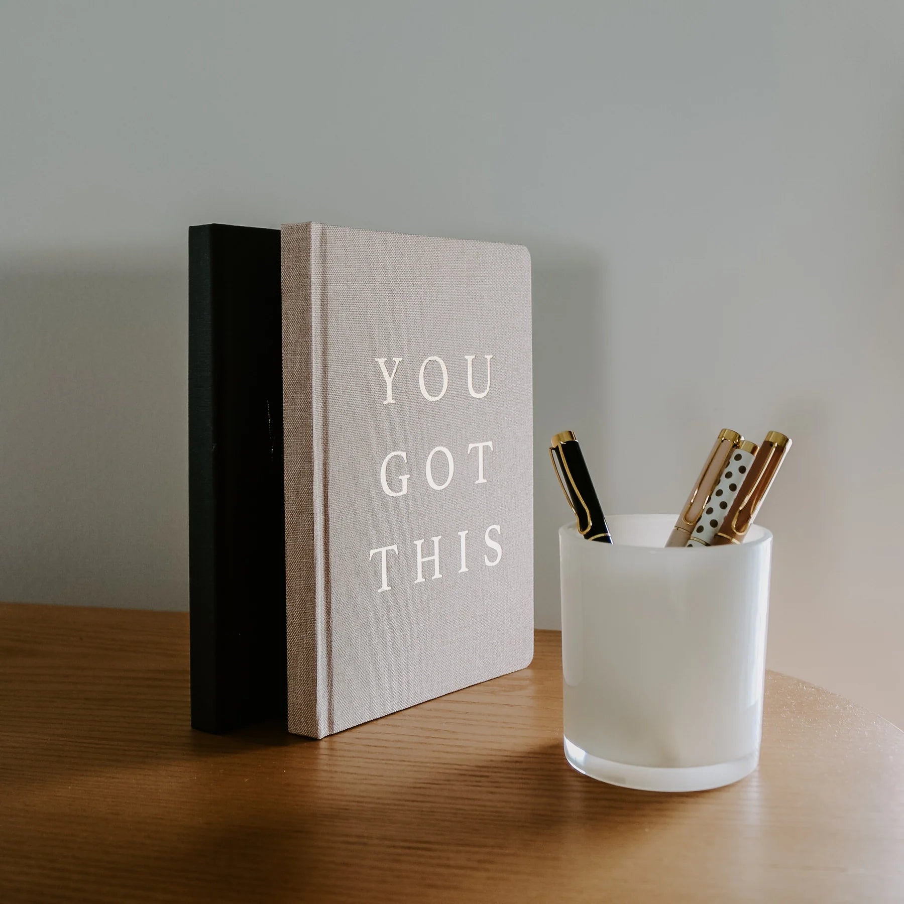 You Got This Journal – Tan & Gold Fabric Notebook | Holiday Gift for Writers & Dreamers