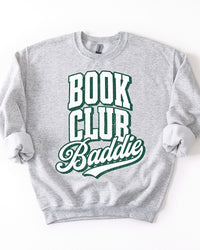 Ash Book Club Baddie crewneck sweatshirt with green graphic