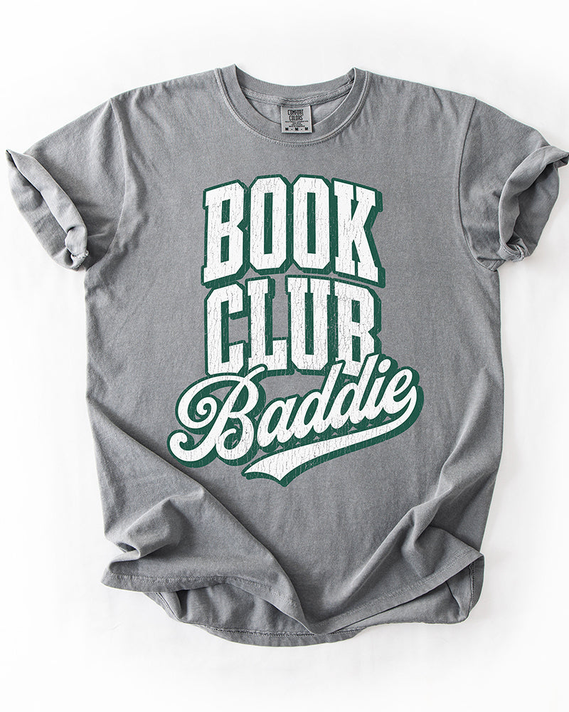 Grey Book Club Baddie vintage collegiate graphic tee