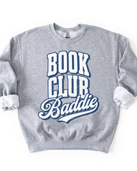 Sport grey Book Club Baddie book lover sweatshirt with navy graphic