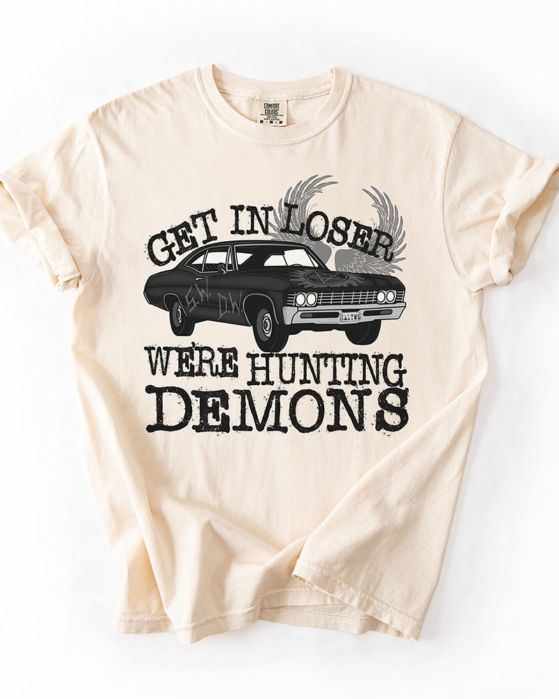 Get In Loser We're Hunting Demons Heavyweight Tee