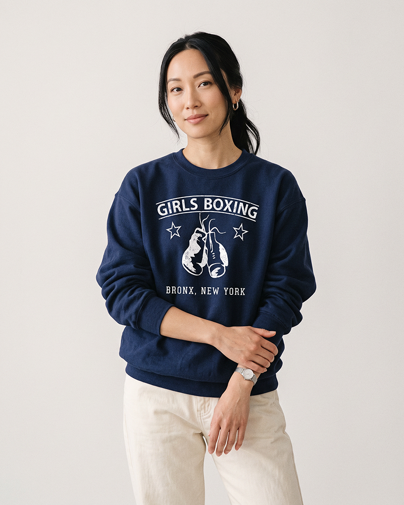 Girls Boxing Bronx New York Graphic Crewneck Sweatshirt