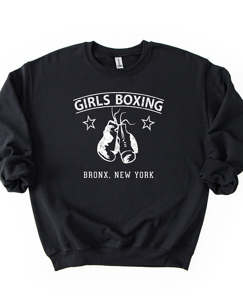 Girls Boxing Bronx New York Graphic Crewneck Sweatshirt