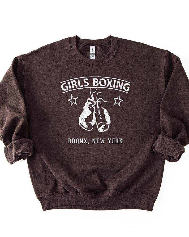 Girls Boxing Bronx New York Graphic Crewneck Sweatshirt