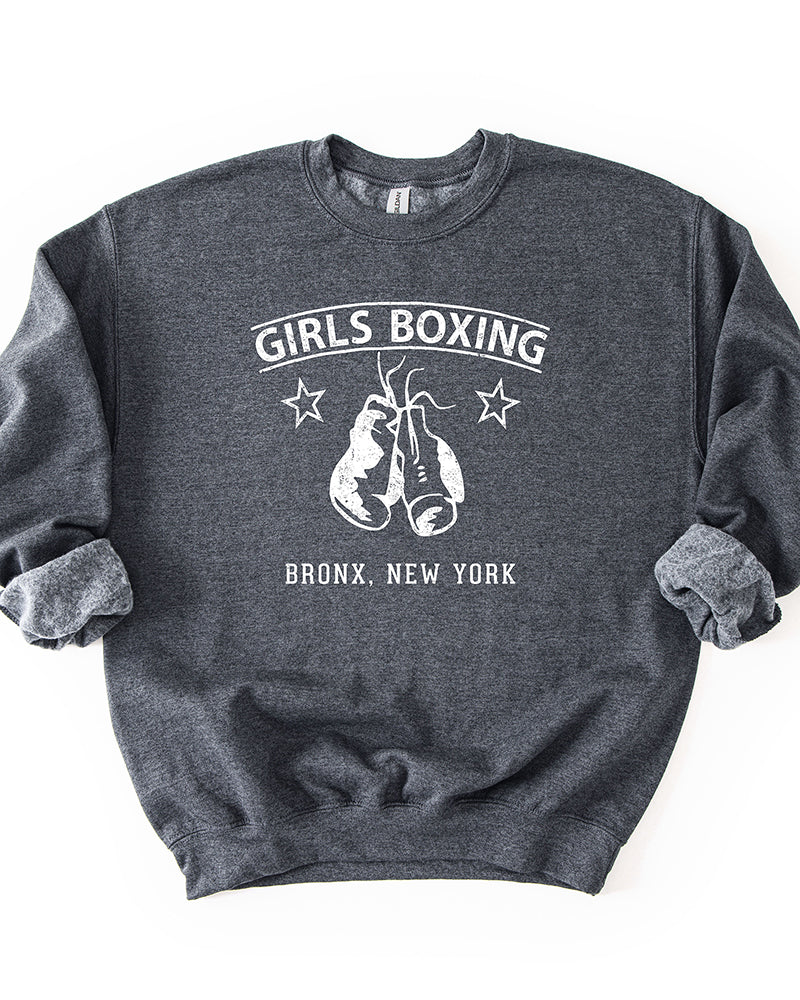 Girls Boxing Bronx New York Graphic Crewneck Sweatshirt