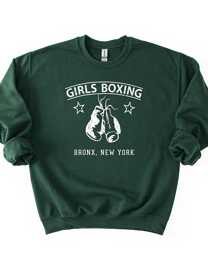 Girls Boxing Bronx New York Graphic Crewneck Sweatshirt
