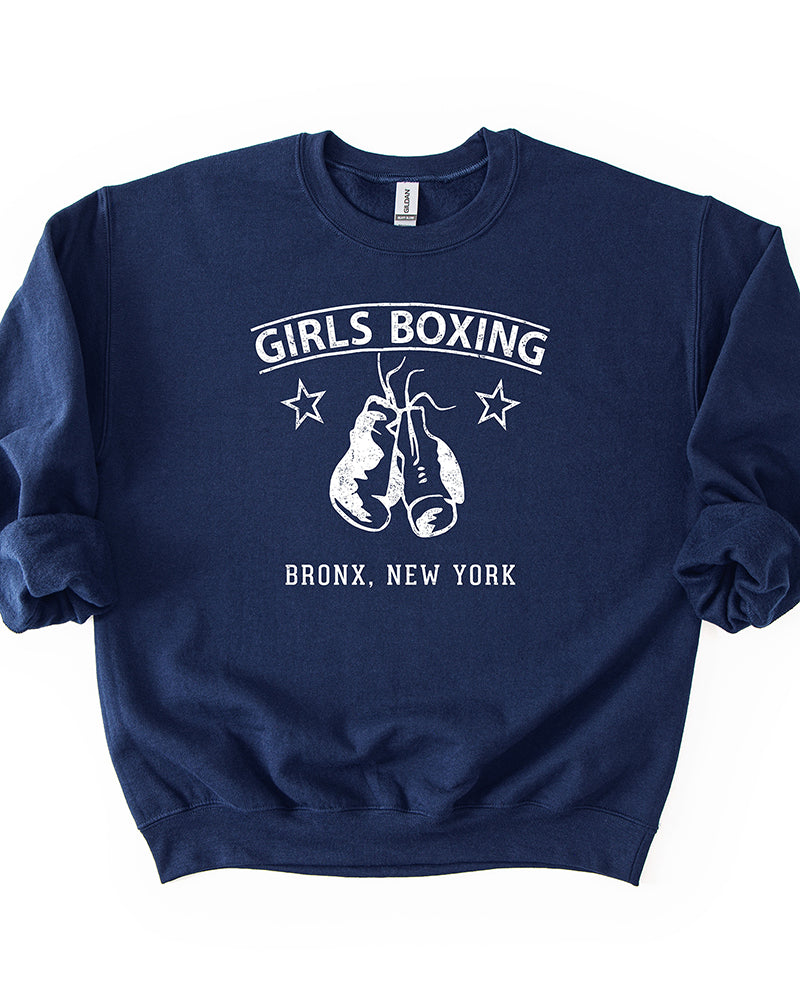 Girls Boxing Bronx New York Graphic Crewneck Sweatshirt