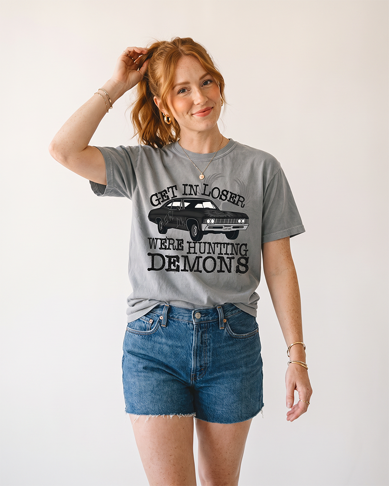 Get In Loser We're Hunting Demons Heavyweight Tee