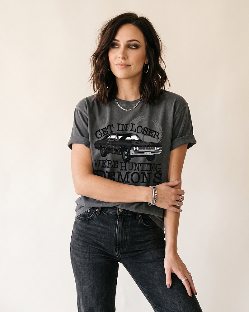 Get In Loser We're Hunting Demons Heavyweight Tee