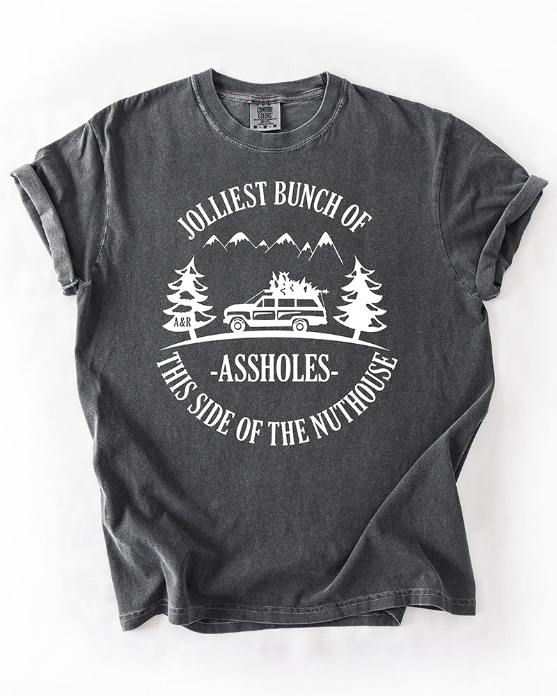 Pepper gray Jolliest Bunch of Assholes heavyweight Christmas Vacation tee