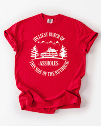 Red Jolliest Bunch of Assholes heavyweight Christmas Vacation graphic tee