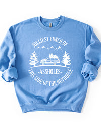 Carolina blue Jolliest Bunch of Assholes Christmas Vacation crewneck sweatshirt