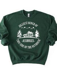Forest green Jolliest Bunch of Assholes Christmas Vacation crewneck sweatshirt