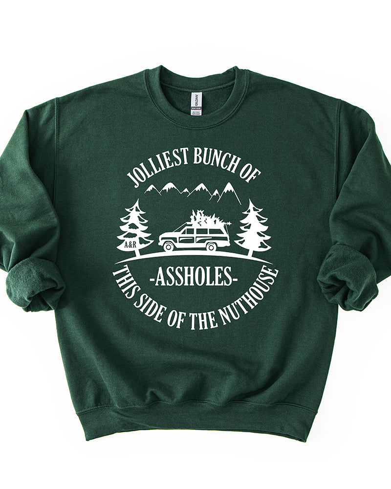 Forest green Jolliest Bunch of Assholes Christmas Vacation crewneck sweatshirt