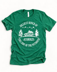 Heather green Jolliest Bunch of Assholes Christmas Vacation graphic tee