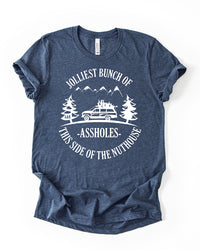 Heather navy Jolliest Bunch of Assholes Christmas Vacation graphic tee